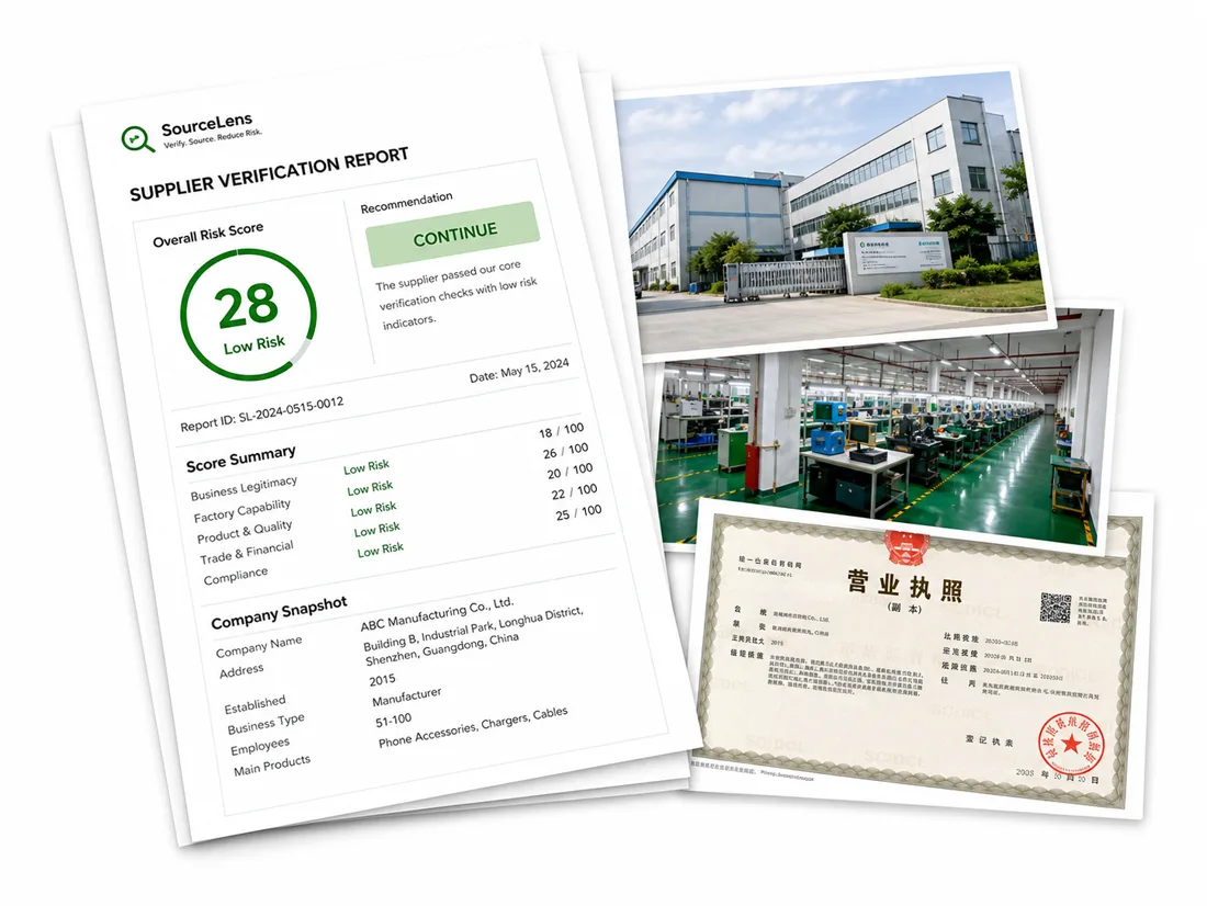 Supplier verification report and factory evidence